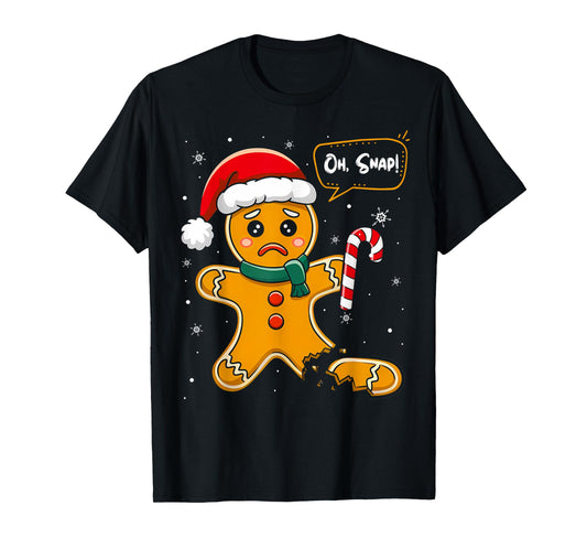 Funny Christmas Oh Snap Gingerbread Man Cookie X Mas PJs T-Shirt