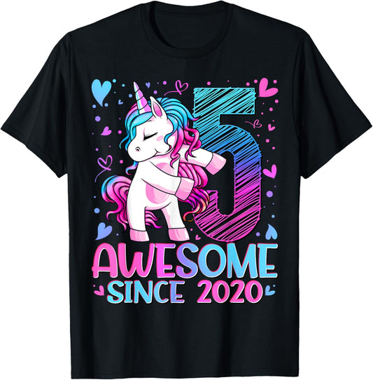 5 Year Old Unicorn Gifts For Girls 5th Birthday Girl Party T-Shirt