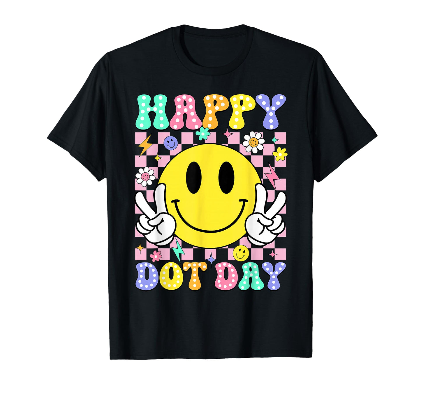 Happy Dot Day Shirts Teacher Student Girls Kids Smile Face T-Shirt