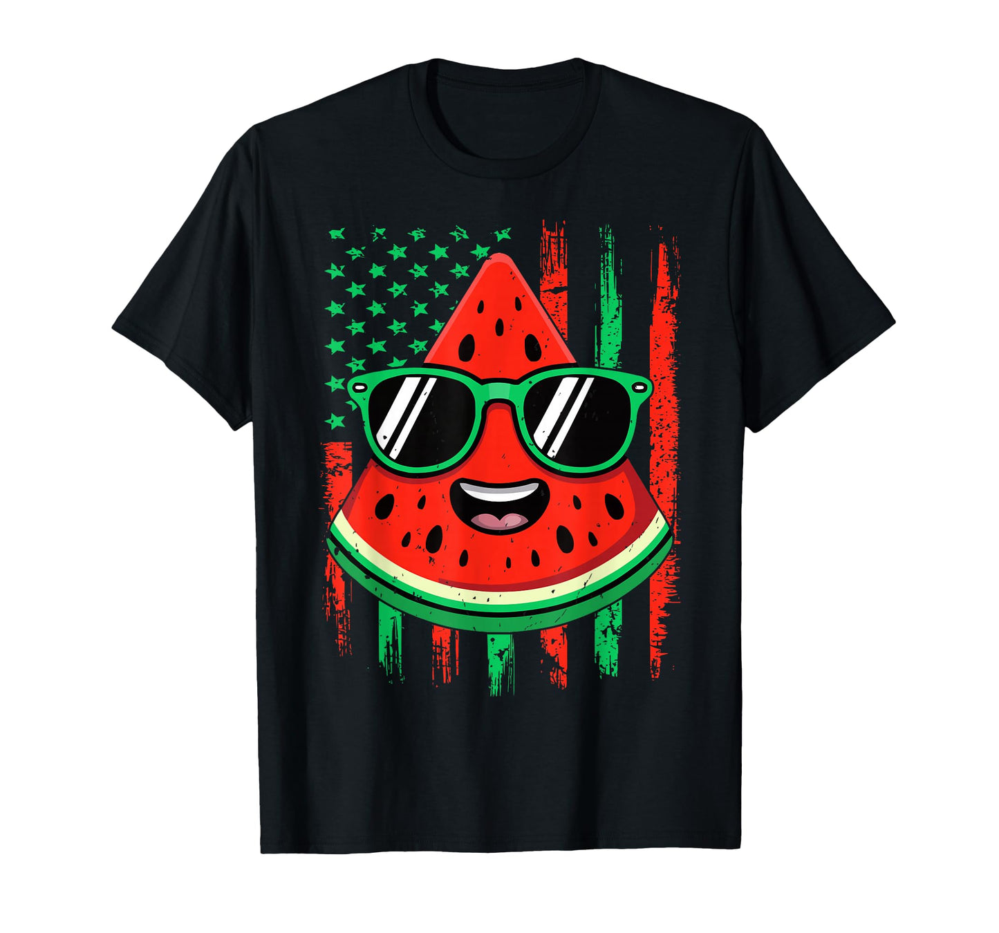 Watermelon American Flag for Fruits Lovers USA T-Shirt