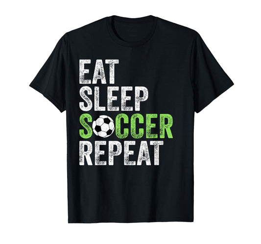 Eat Sleep Soccer Repeat Shirt Cool Sport Player Vintage T-Shirt