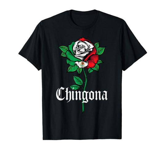 Chingona Shirt Women Girl Teen Mexico Mexican American Flag T-Shirt