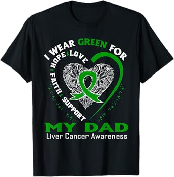 I Wear Green For My Dad Liver Cancer Awareness T-Shirt