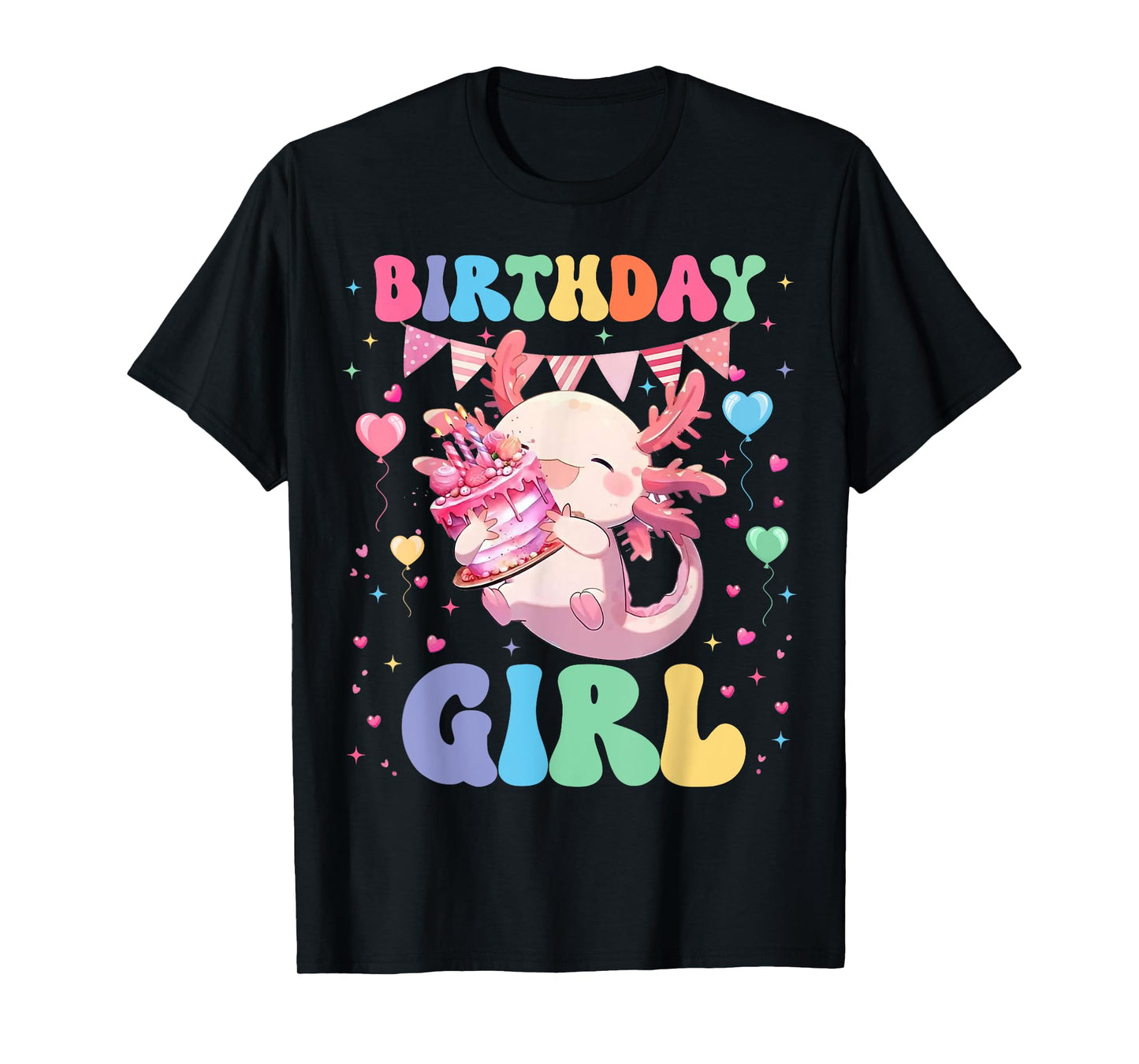 Birthday Girl Axolotl Lover Bday Party Alotl Axolotl Kids T-Shirt