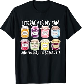 Retro Literacy Is My Jam And I'm Here To Spread It Funny T-Shirt