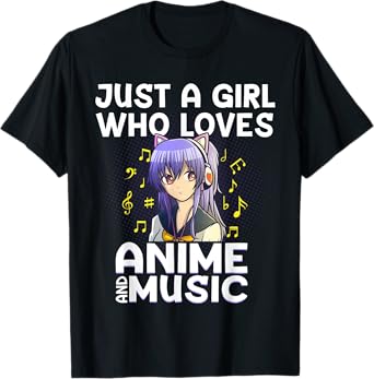Anime Art For Women Teen Girls Anime Merch Music Anime Lover T-Shirt