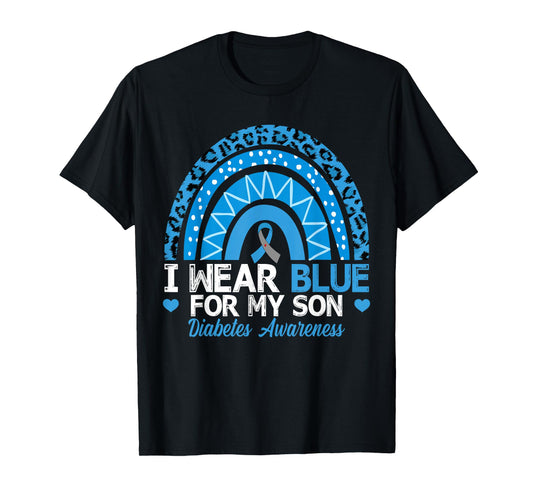 I Wear Blue For My Son Type 1 Diabetes Awareness T-Shirt
