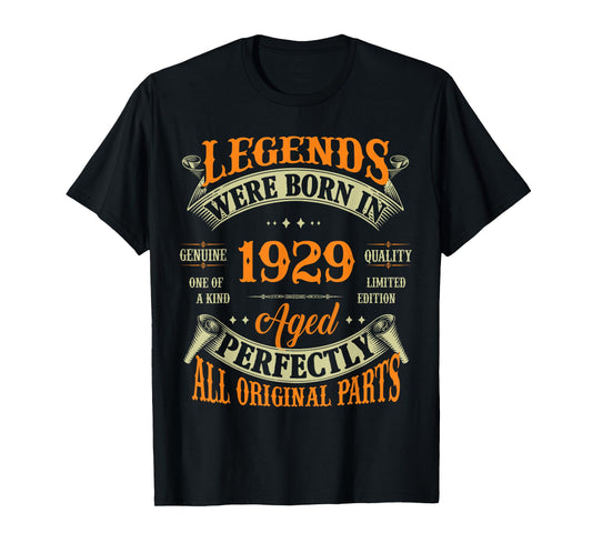Vintage Legend Born In 1929 96th Birthday Tee 96 Years Old T-Shirt