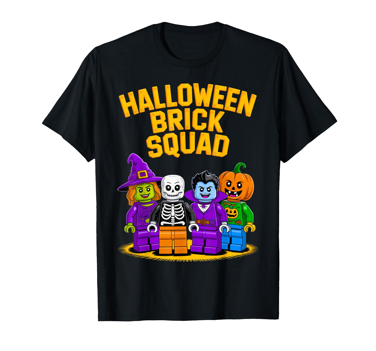 Halloween Brick Squad Costume Master Builder Blocks Building T-Shirt