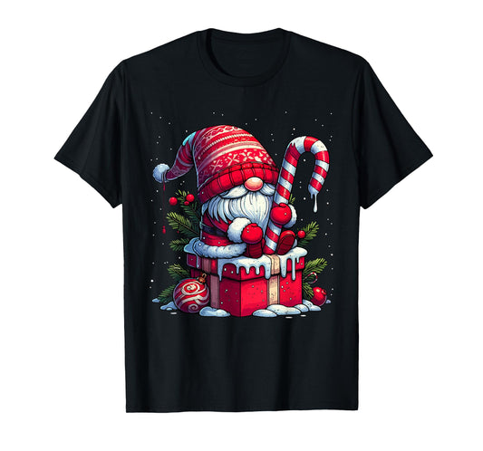 Gnome Candy Cane Christmas Cute X-mas Winter Holiday T-Shirt