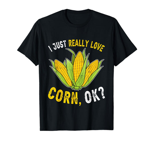 I Love Corn Cute Funny Corn On The Cob Corn Lover T-Shirt