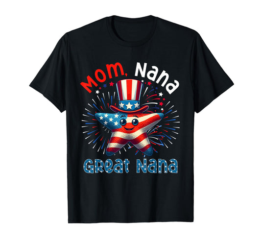 Mom Nana Great Nana 4th Of July Costume Starfish Fisherman T-Shirt
