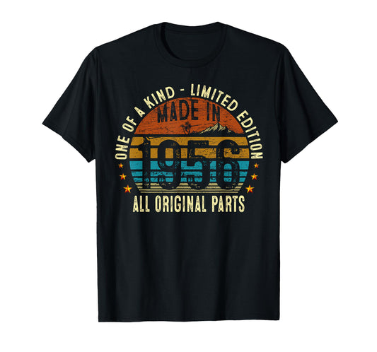 69th Birthday Gifts Men Women Vintage 1956 Original Parts T-Shirt