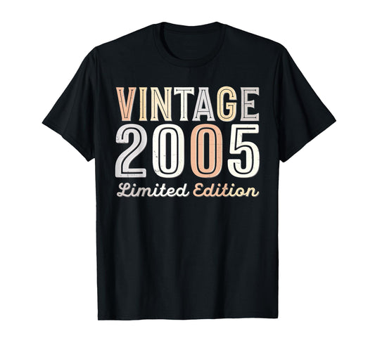 Vintage 2005 Limited Edition 20th Birthday 20 Years Old Bday T-Shirt