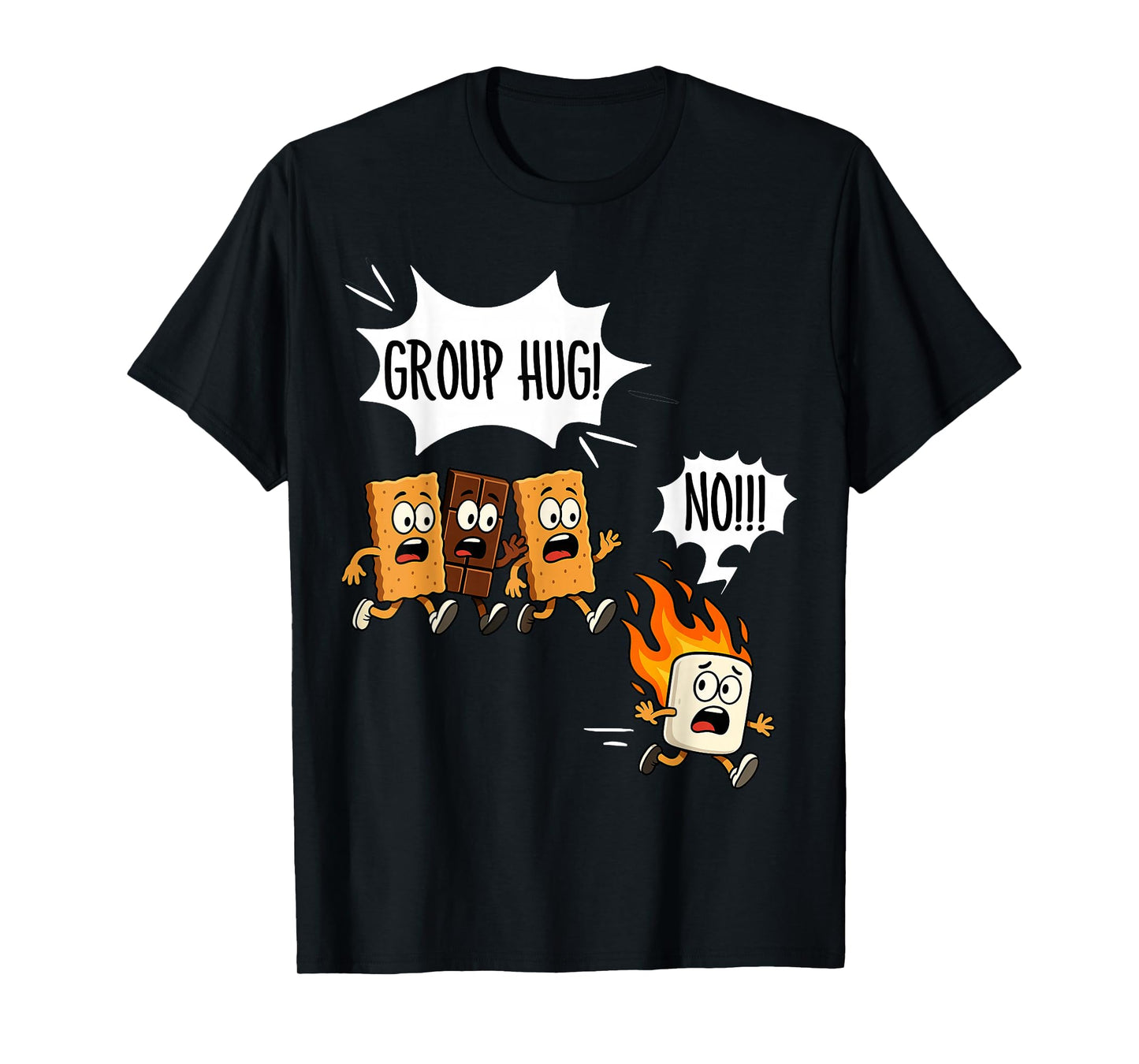 Funny Smores Group Hug Camping Campfire Roasting Marshmallow T-Shirt