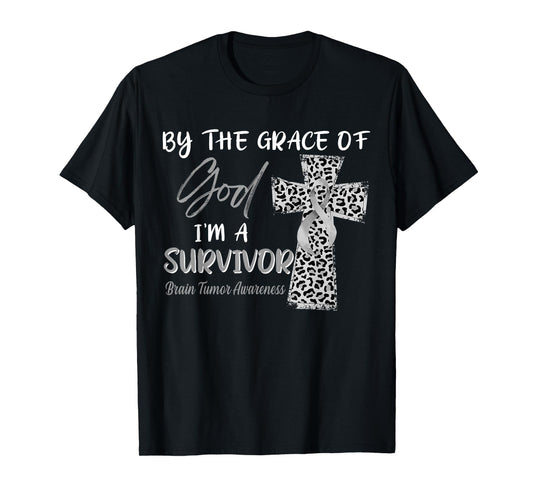 I'm A Survivor Brain Tumor Awareness Grey Ribbon T-Shirt