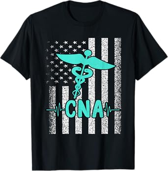 Nursing CNA Certified Nurse Assistant American Flag Vintage T-Shirt for Women Men
