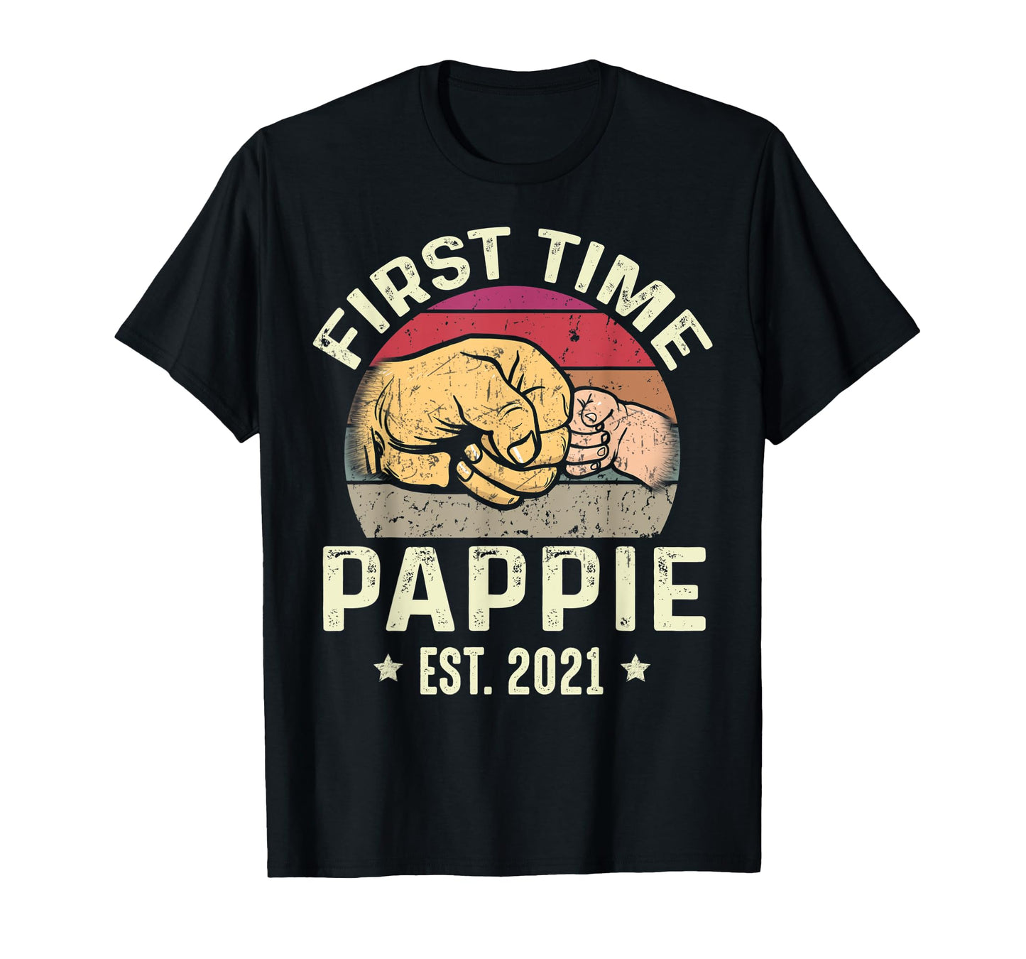 First Time Pappie Est 2021 for New Pappie Funny Fathers Day T-Shirt