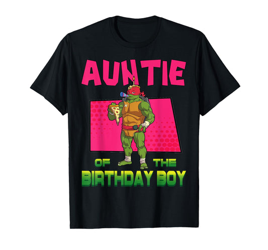Mademark x Teenage Mutant Ninja Turtles - Raphael Auntie of the Birthday Boy Pizza Theme Party T-Shirt
