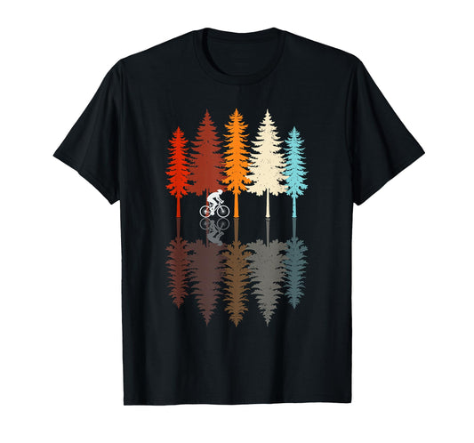 Vintage Cycling Retro Forest Road Bike Bicycle Bicycling T-Shirt