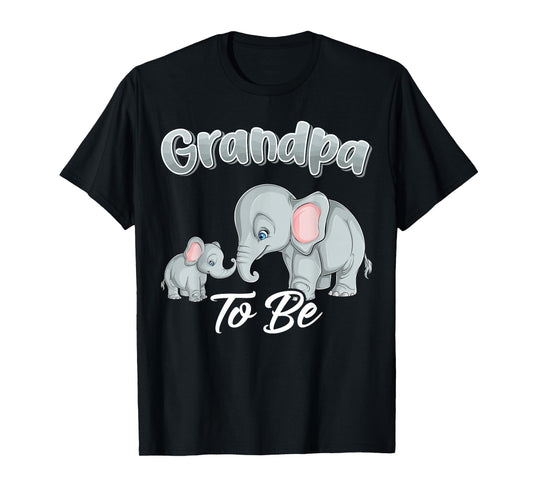 Soon Grandpa To Be Elephants For Baby Shower Gender Reveal T-Shirt