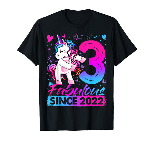 3 Year Old Unicorn Gifts For Girls 3rd Birthday Girl Party T-Shirt
