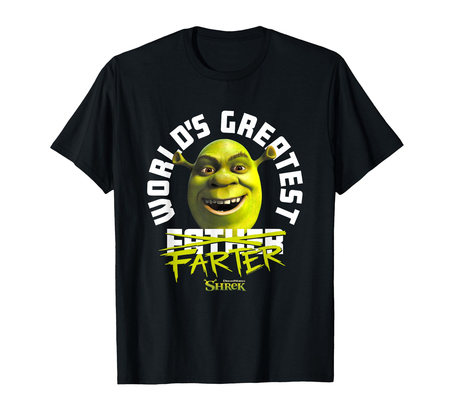 Shrek Father's Day World's Greatest Farter Chest Text Logo T-Shirt