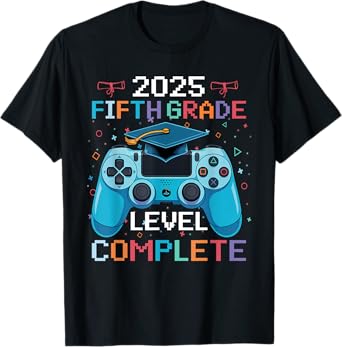5th Grade Level Complete Video Gamer Boy Graduation T-Shirt