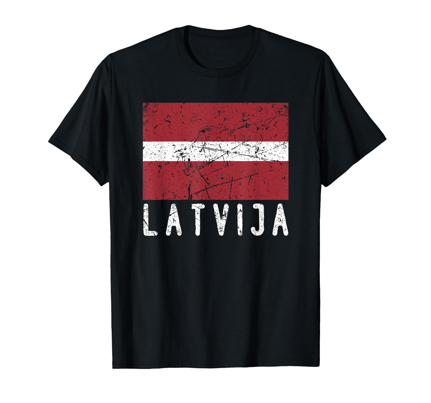 Latvian Flag Of Latvija Distressed Men Women Kids Latvia T-Shirt