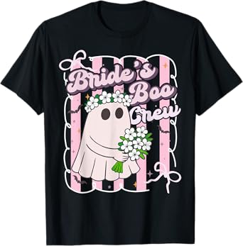 Brides Boo Crew Bridesmaid Ghost Halloween Bach Party Squad T-Shirt