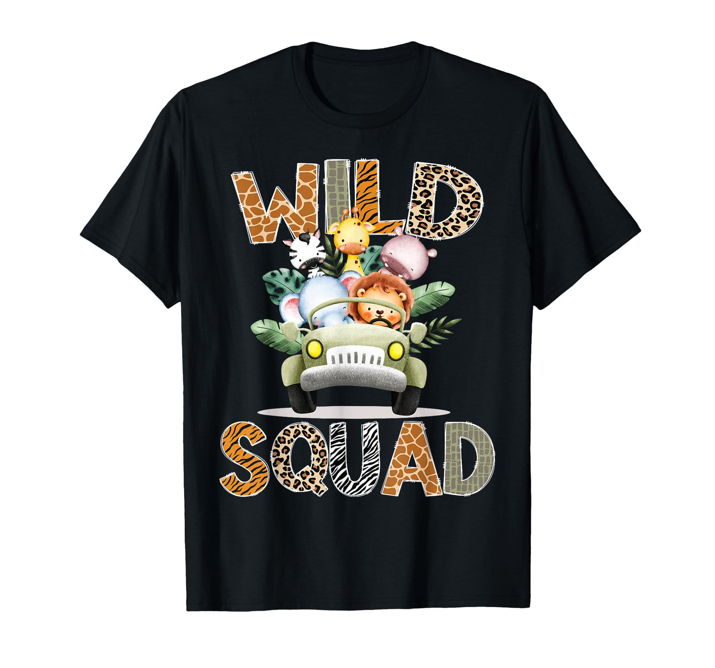 Wild Squad Safari Jungle Animals 1st Birthday Truck T-Shirt