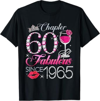 Chapter 60 Fabulous Since 1965 60th Birthday Queen Diamond T-Shirt