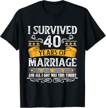 40th Wedding Anniversary shirt Couples Husband Wife 40 Years T-Shirt