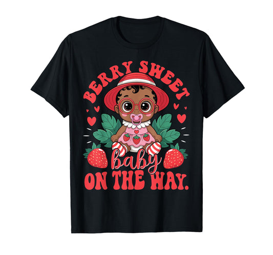 Cute Little Black Baby Shower Girl Sweet Berry Baby T-Shirt