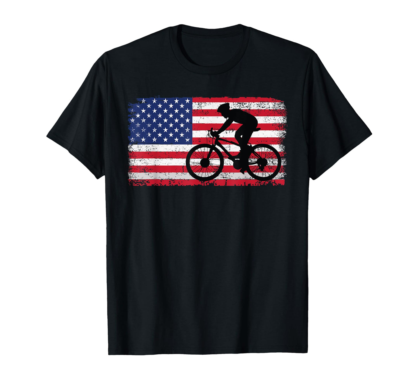 Cycling Road Usa Flag Design For Men Women Bicycle, Cycling T-Shirt