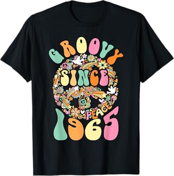 Groovy Since 1965 Peace For Vintage Birthday Party 60s 70s T-Shirt