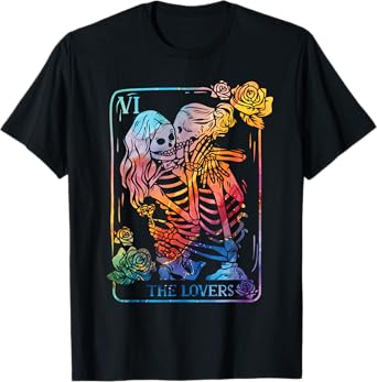 The Lovers Tarot Card Occult Goth Kissing LGBT Rainbow Pride T-Shirt
