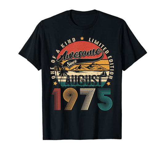 50 Years Old Vintage Made In August 1975 50th Birthday Men T-Shirt