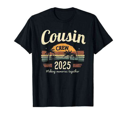 Cousin Crew 2025 Summer Vacation Beach Family Trip Memory T-Shirt