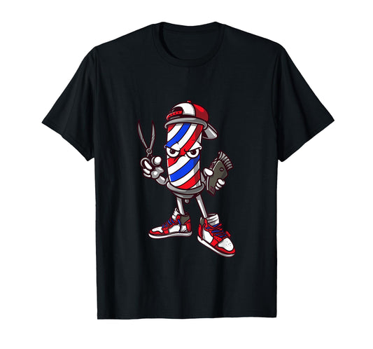 Barber Vintage Cool Outfit Hairdresser Gift Barbershop T-Shirt