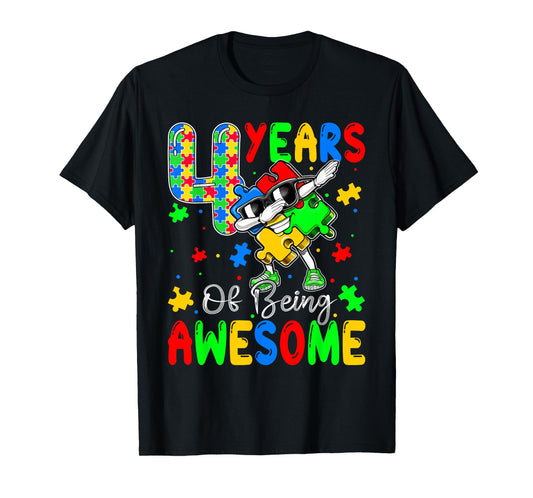 4 Years Of Being Au-some 4 Years Old Autism Awareness Day T-Shirt