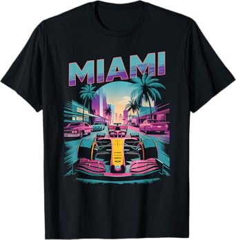 Miami Racing Gifts Men Women Race Car Racer Driver T-Shirt