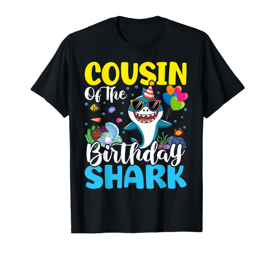 Cousin Birthday Kids Shark Party Matching Family T-Shirt
