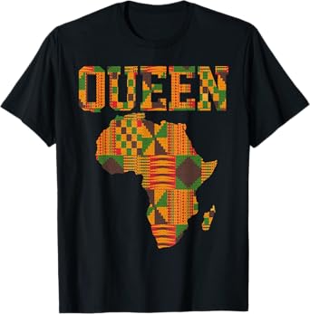 African Queen Art For Women Girls Kente Cloth African Print T-Shirt