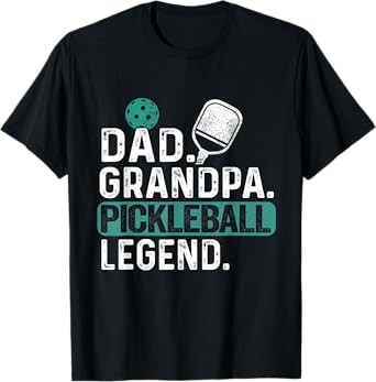 Dad Grandpa Pickleball Legend Player Funny Pickle Ball T-Shirt