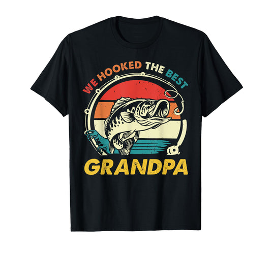 Vintage We Hooked The Best Grandpa Father's Day Fishing T-Shirt
