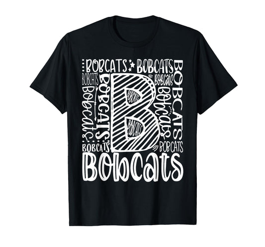 Bobcat School Spirit Leopard Sport Fan Game Day Party T-Shirt