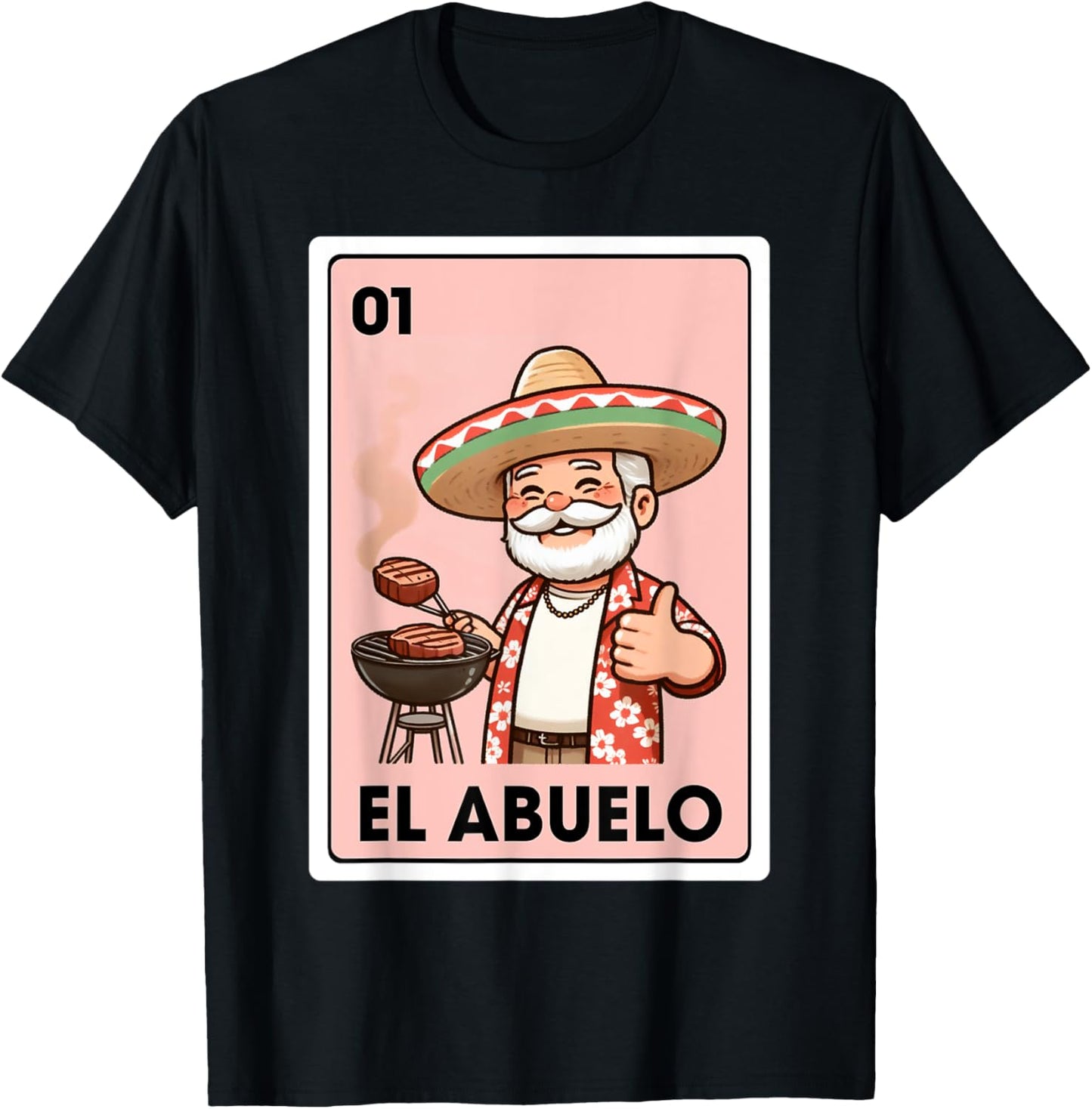 El Abuelo Grilling Grandpa Mexican Bingo Card T-Shirt
