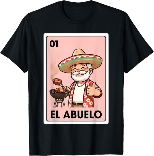 El Abuelo Grilling Grandpa Mexican Bingo Card T-Shirt