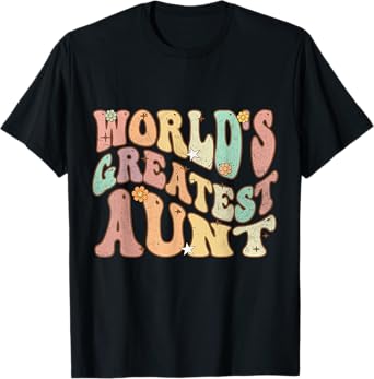 Groovy Retro Vintage World's Greatest Aunt Matching Family T-Shirt